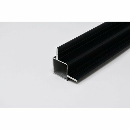 EZTUBE Extrusion for 1/4in Flush Panel  Black, 60in L x 1in W x 1in H 100-180-5 BK